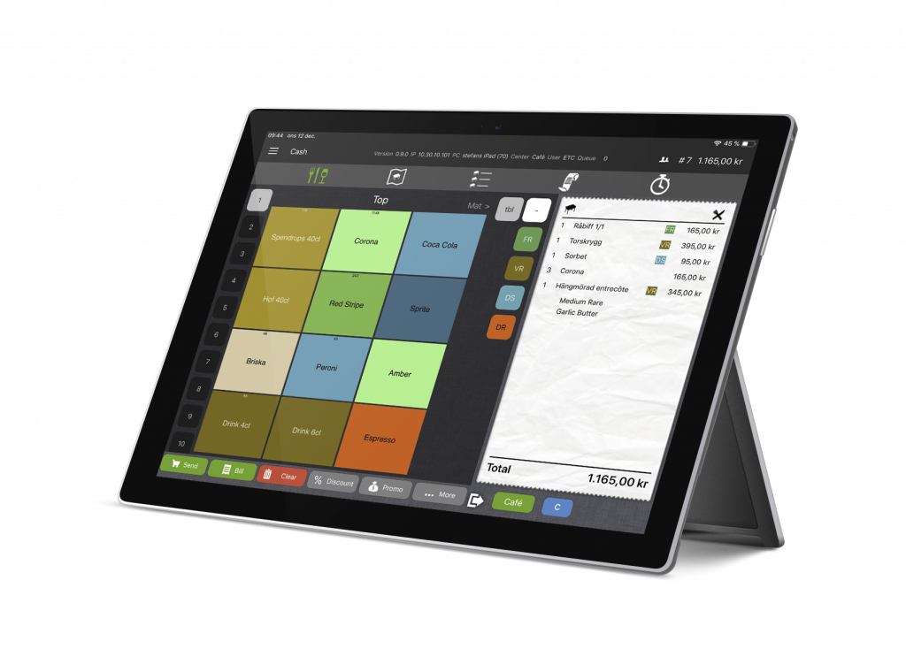 Caisse enregistreuse mobile pour les restaurants Trivec Go - Caisse enregistreuse mobile pour les restaurants